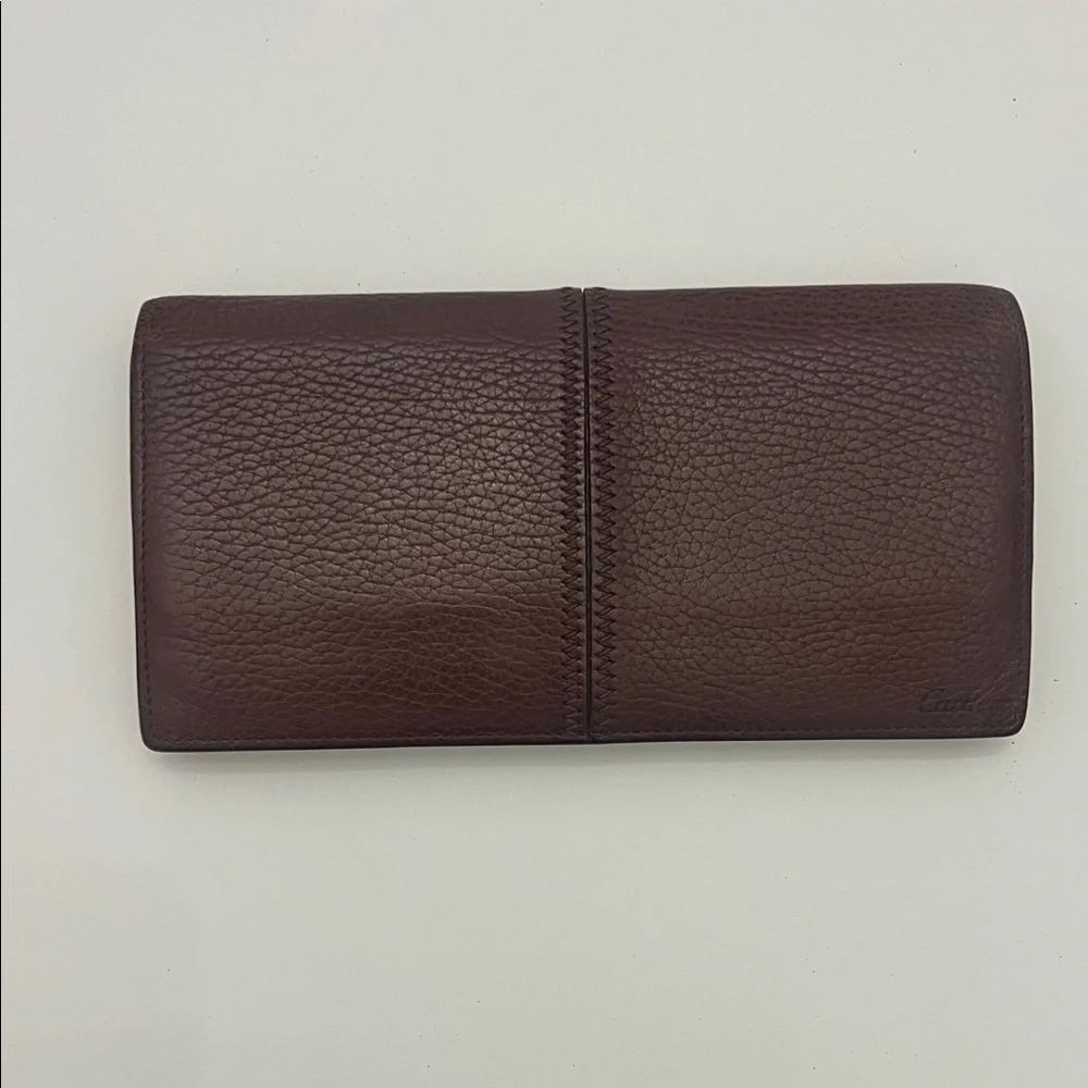 🔥Cartier🔥👠💍Vintage Beautiful Dark Leather Wallet